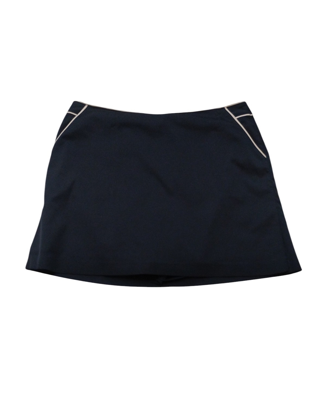Talbots Women's Navy A-Line Skirt with Contrast Piping Size 18